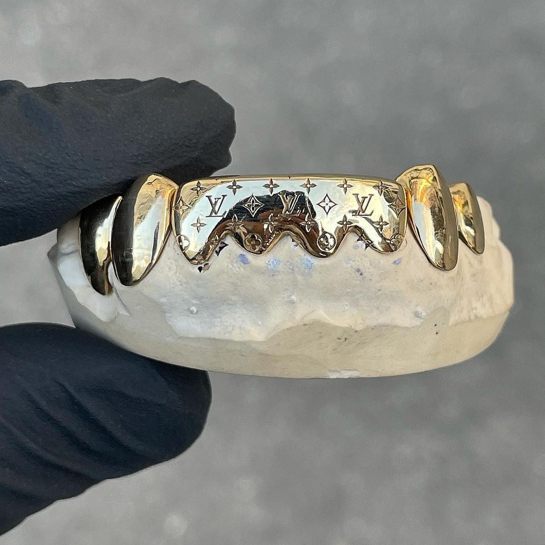 6 teeth custom engraving gold grill