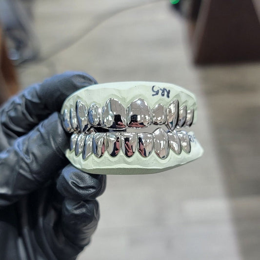 8 on 8 white gold teeth